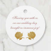 Modern Elegant eenvoudig gouden roos bruiloft dank Bedankjes Labels (Achterkant)