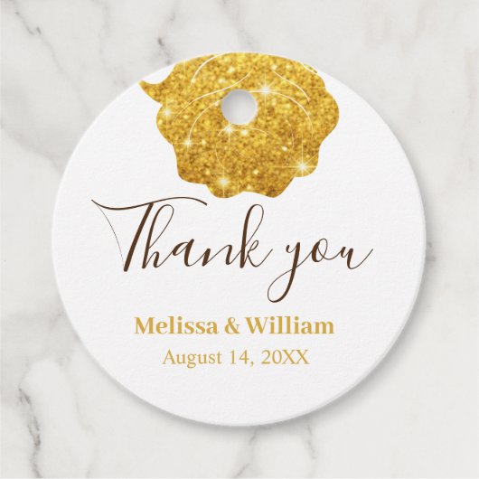 Modern Elegant eenvoudig gouden roos bruiloft dank Bedankjes Labels (Voorkant)