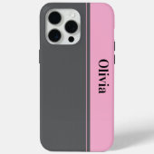 Modern elegant eenvoudig grijs roze minimaal Case-Mate iPhone case (Achterkant)