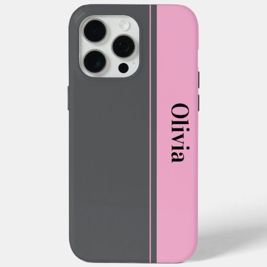 Modern elegant eenvoudig grijs roze minimaal Case-Mate iPhone case (Achterkant)