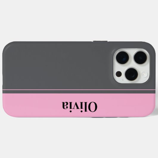 Modern elegant eenvoudig grijs roze minimaal Case-Mate iPhone case (Achterkant (horizontaal))