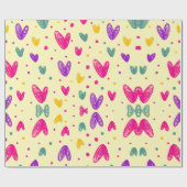 Modern Elegant Eenvoudig Kleurrijk Hartvorm Gift Cadeaupapier (Vlak)