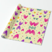 Modern Elegant Eenvoudig Kleurrijk Hartvorm Gift Cadeaupapier (Uitgerold)