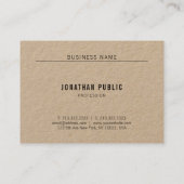 Modern Elegant Eenvoudig Minimalistisch Echt Kraft Visitekaartje (Achterkant)