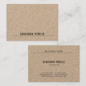 Modern Elegant Eenvoudig Minimalistisch Echt Kraft Visitekaartje (Voorkant / Achterkant)