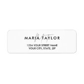 Modern Elegant Eenvoudig Minimalistisch Zwart-Wit Etiket (Voorkant)