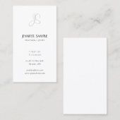 Modern Elegant Eenvoudig Monogram Sjabloon Luxe To Visitekaartje (Voorkant / Achterkant)