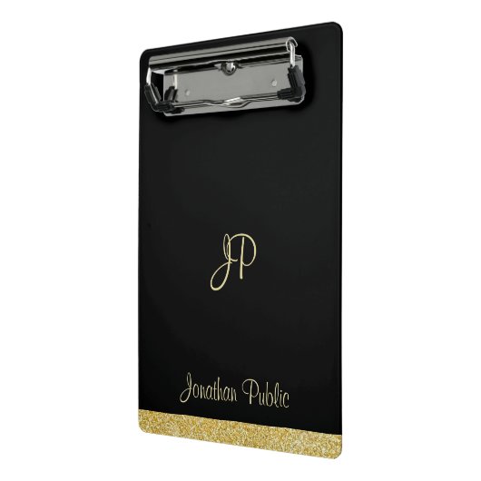 Modern Elegant Eenvoudig Ontwerp Monogram Geperson Mini Klembord (Angled2)