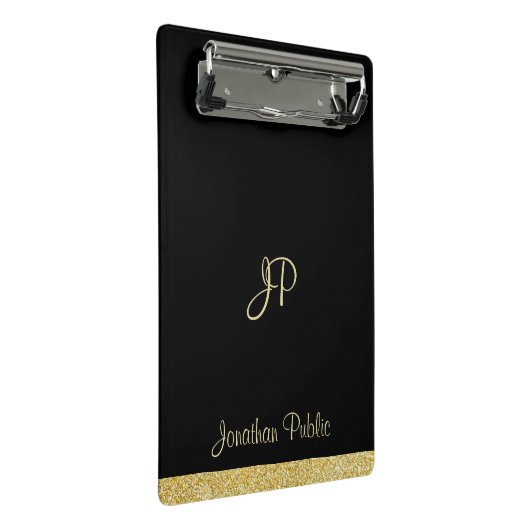 Modern Elegant Eenvoudig Ontwerp Monogram Geperson Mini Klembord (Schuin)