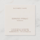 Modern Elegant Eenvoudig Ontwerp Sjabloon Luxueus Vierkante Visitekaartje (Achterkant)