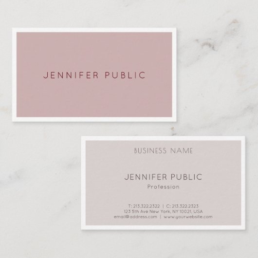 Modern Elegant Eenvoudig Ontwerp Trend Kleuren Sja Visitekaartje (Voorkant / Achterkant)