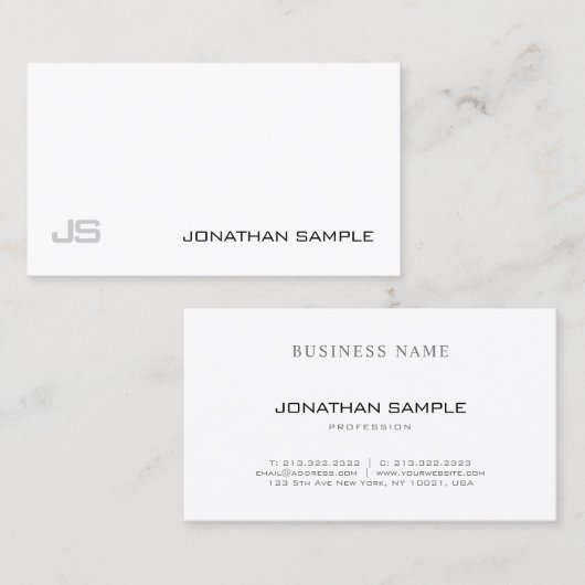 Modern Elegant Eenvoudig Ontwerp Wit Duidelijke Tr Visitekaartje (Voorkant / Achterkant)