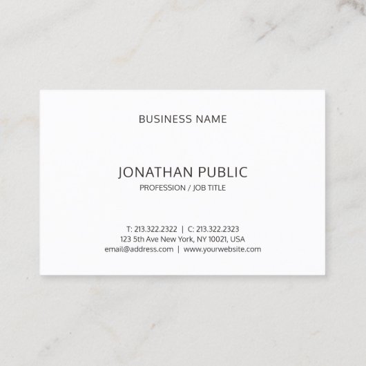 Modern Elegant Eenvoudig Ontwerp Zwart Wit Sjabloo Visitekaartje (Achterkant)