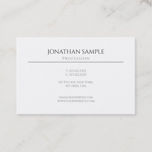 Modern Elegant Eenvoudig Professioneel Ontwerp Sja Visitekaartje (Voorkant)