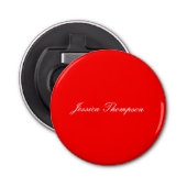 Modern Elegant Eenvoudig Professioneel Rood Button Flesopener (Voorkant)