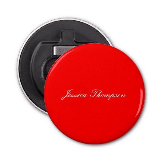 Modern Elegant Eenvoudig Professioneel Rood Button Flesopener (Voorkant)