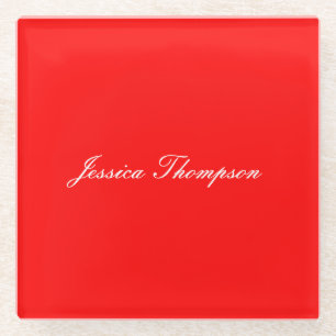 Modern Elegant Eenvoudig Professioneel Rood Glazen Onderzetter