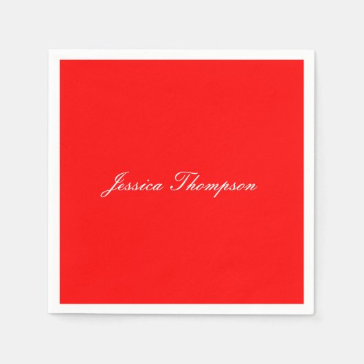 Modern Elegant Eenvoudig Professioneel Rood Servet (Voorkant)