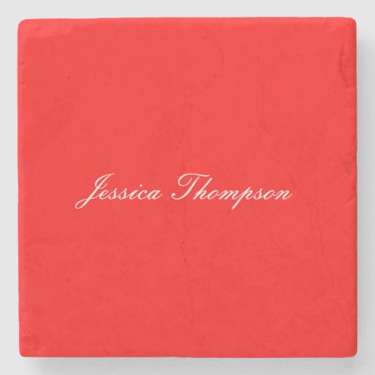 Modern Elegant Eenvoudig Professioneel Rood Stenen Onderzetter (Voorkant)