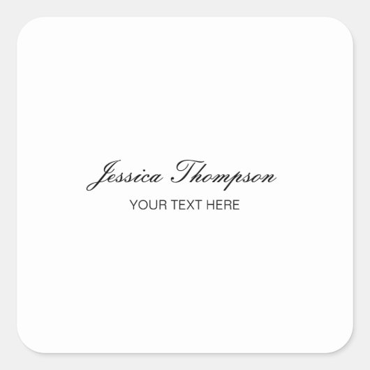 Modern Elegant Eenvoudig Professioneel Vierkante Sticker (Voorkant)