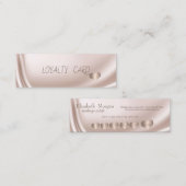 Modern elegant eenvoudig Roos Gold Hearts, Satin Klantenkaartje (Voorkant / Achterkant)