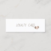 Modern elegant eenvoudig Roos Gold Hearts, wit Klantenkaartje (Voorkant)