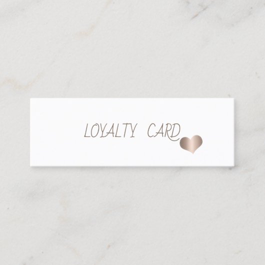 Modern elegant eenvoudig Roos Gold Hearts, wit Klantenkaartje (Voorkant)