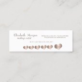 Modern elegant eenvoudig Roos Gold Hearts, wit Klantenkaartje (Achterkant)