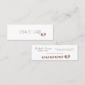 Modern elegant eenvoudig Roos Gold Hearts, wit Klantenkaartje (Voorkant / Achterkant)