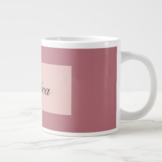 Modern Elegant Eenvoudig Roos Goud Jouw naam Grote Koffiekop (Rechts)