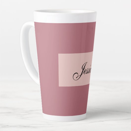 Modern Elegant Eenvoudig Roos Goud Jouw naam Latte Mok (Linkerhoek)