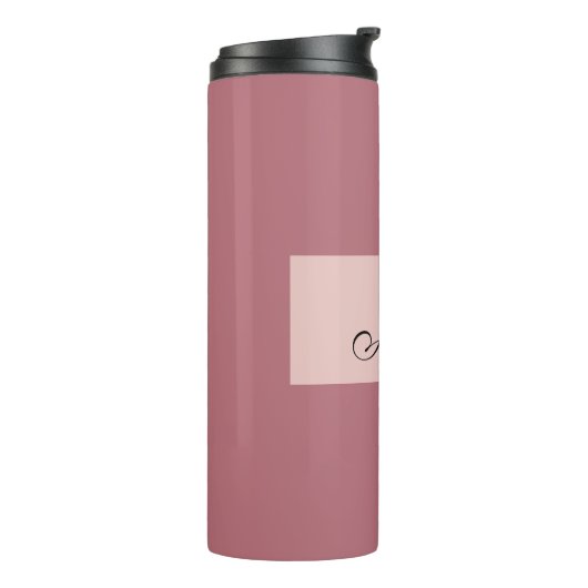 Modern Elegant Eenvoudig Roos Goud Jouw naam Thermosbeker (Gedraaid links)