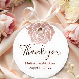 Modern Elegant eenvoudig roos gouden bruiloft dank Bedankjes Labels
