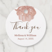 Modern Elegant eenvoudig roos gouden bruiloft dank Bedankjes Labels (Voorkant)