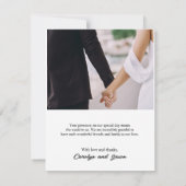 Modern Elegant Eenvoudig Script Trouwen Dank u Kaa Bedankkaart (Achterkant)