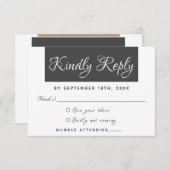 Modern Elegant Eenvoudig Script Vriendelijk Antwoo RSVP Kaartje (Voorkant / Achterkant)