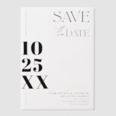 Modern Elegant Eenvoudig Vet Script Bewaar de datu Vellum Uitnodigingen (Voorkant)