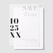 Modern Elegant Eenvoudig Vet Script Bewaar de datu Vellum Uitnodigingen (Offset)