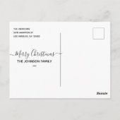 Modern Elegant Eenvoudig Vrolijk Kerstfeest met Fo Briefkaart (Achterkant)