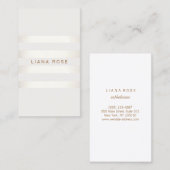 Modern Elegant Eenvoudig Zilver Wit Gestreept Visitekaartje (Voorkant / Achterkant)
