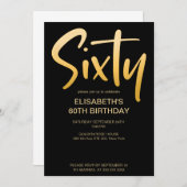 Modern Elegant Eenvoudig Zwart 60e Verjaardagsfees Kaart (Voorkant / Achterkant)