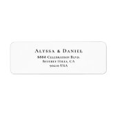 Modern Elegant Eenvoudige bruiloft retour adres Etiket (Voorkant)