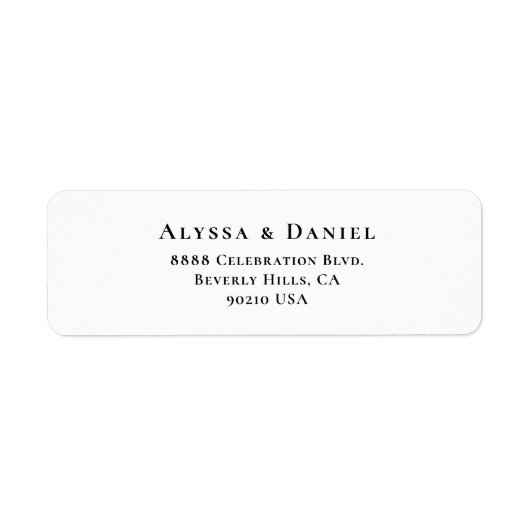 Modern Elegant Eenvoudige bruiloft retour adres Etiket (Voorkant)