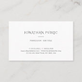 Modern Elegant Eenvoudige Minimalistische Sjabloon Visitekaartje (Achterkant)