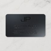 Modern Elegant Eenvoudige Sjabloon Monogram Zwart Visitekaartje (Achterkant)