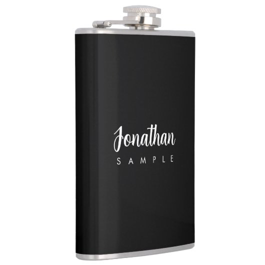 Modern Elegant Eenvoudige Sjabloon Typografie Naam Heupfles (Rechts)