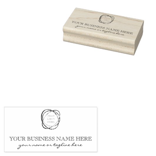 Modern Elegant Eigen Business Logo Custom toevoege Rubberstempel (Gestempeld)