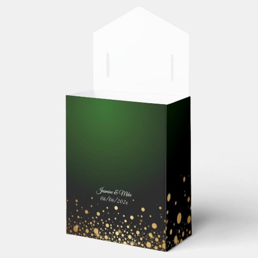 Modern Elegant Emerald Green bevoordeelt dozen Bedankdoosjes (Geopend)