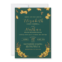 Modern Elegant Emerald Green & Gold Floral Wedding