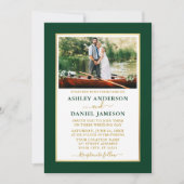 Modern Elegant Emerald Green Gold Wedding Kaart (Voorkant)